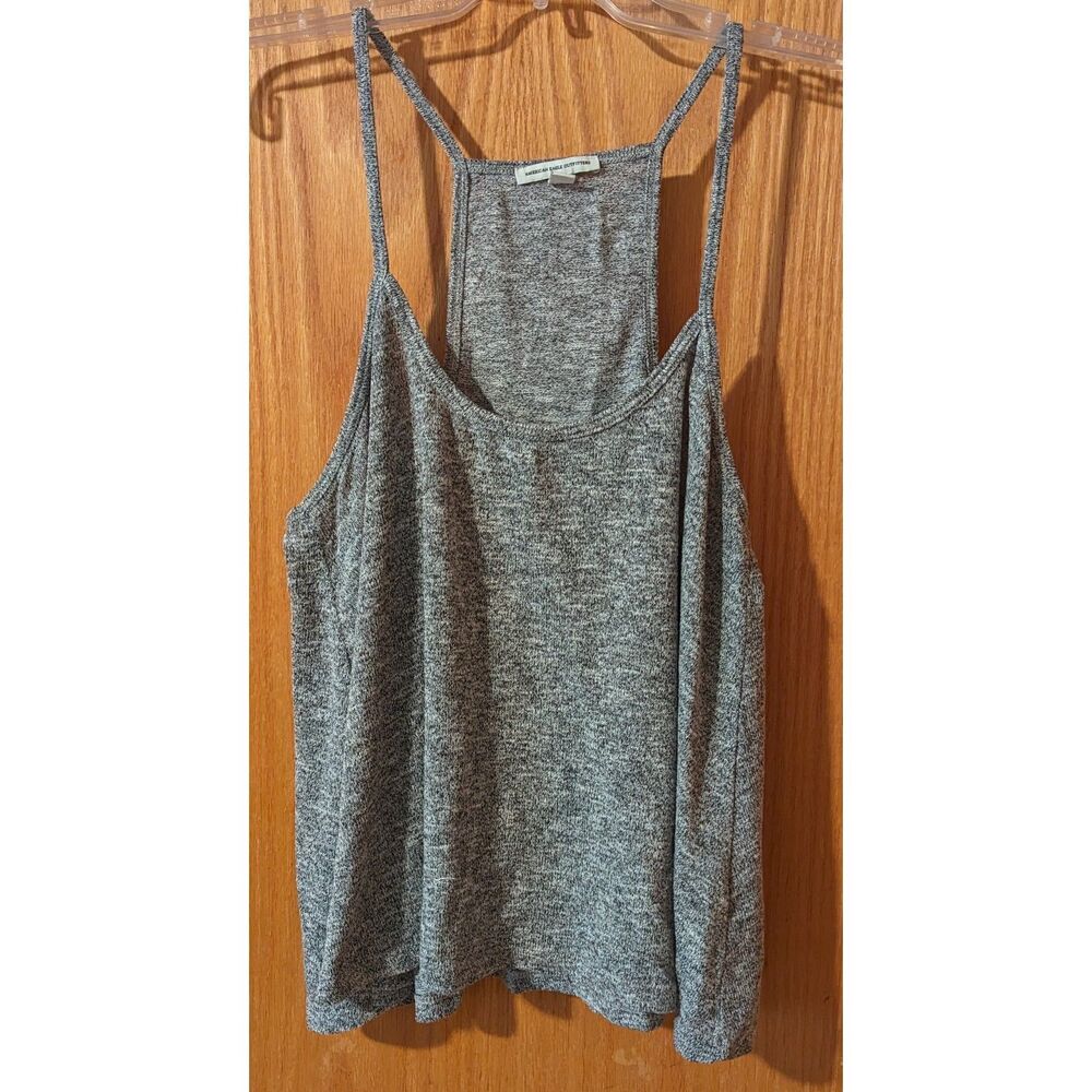 American Eagle Outfitters heather gray racer back cropped tank top ladies XL